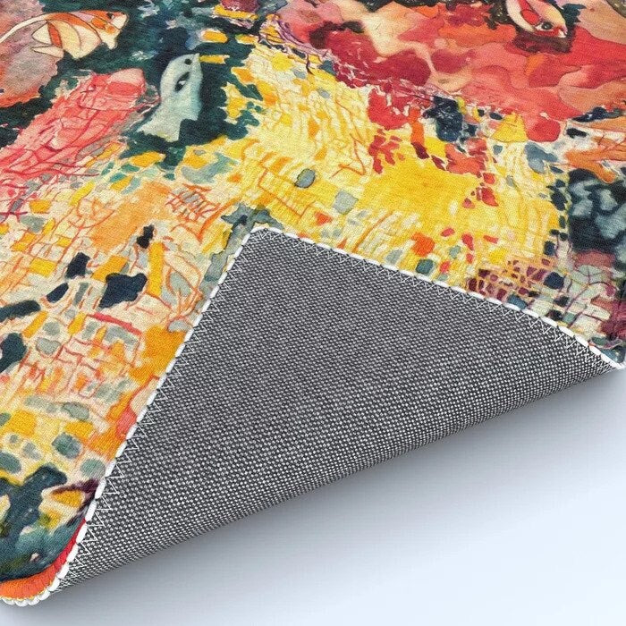 Coral Reef Rug Underwater Rug orange rugs ocean rug floor mat red rug fish rug watercolor rug with fishes yellow rugs unique gift large