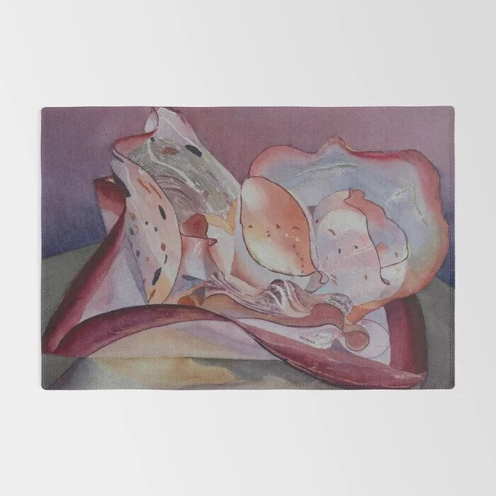 Pink Gray Abstract Art Rug modern Rug contemporary Rugs peach curvy Floor Rugs 3x5 4x6 5x7 5x8 8x10 9x12 Large rug