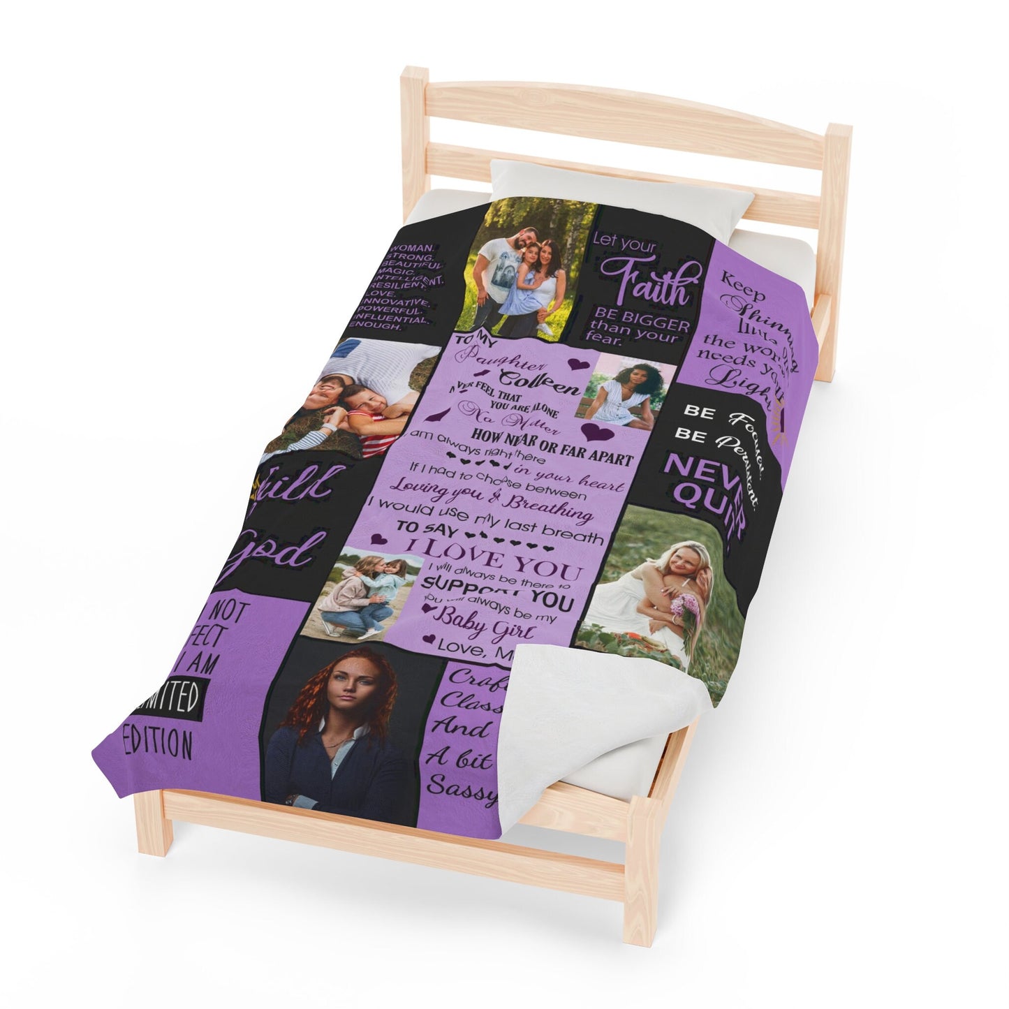 Custom Daughter Blanket Custom image throw blanket personalized photo blanket from mom Christmas gift unique custom gift personalized gift