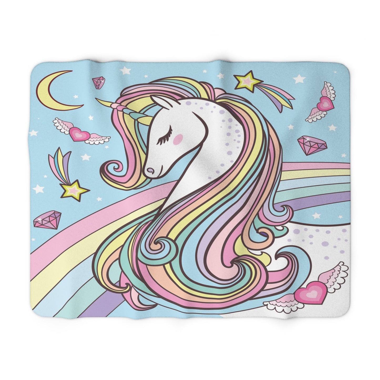 Unicorn Blanket girly blanket kids blanket blue girls throw blanket Colorful Kids Baby blanket rainbow Throw Blanket soft unicorn blankets