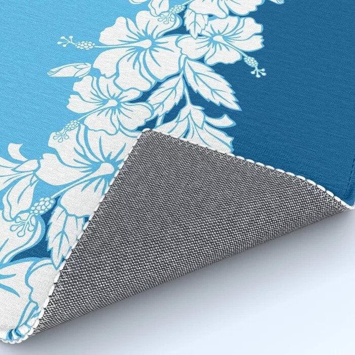 Hawaiian Hibiscus Rug blue hawaii flowers Rug floral Rugs ocean beach tropical Floor Rugs 3x5 4x6 5x7 5x8 8x10 9x12 Large rug