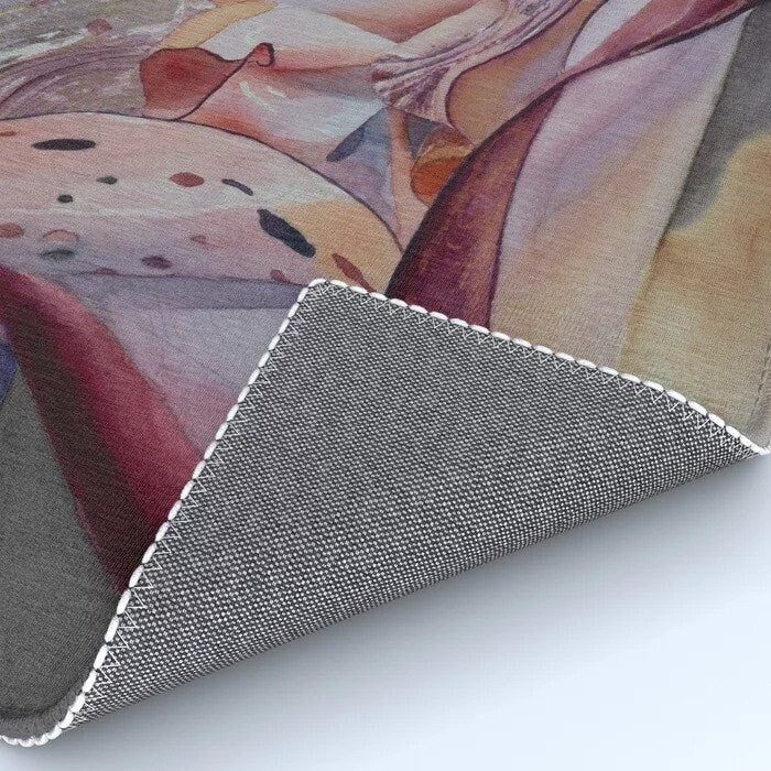 Pink Gray Abstract Art Rug modern Rug contemporary Rugs peach curvy Floor Rugs 3x5 4x6 5x7 5x8 8x10 9x12 Large rug