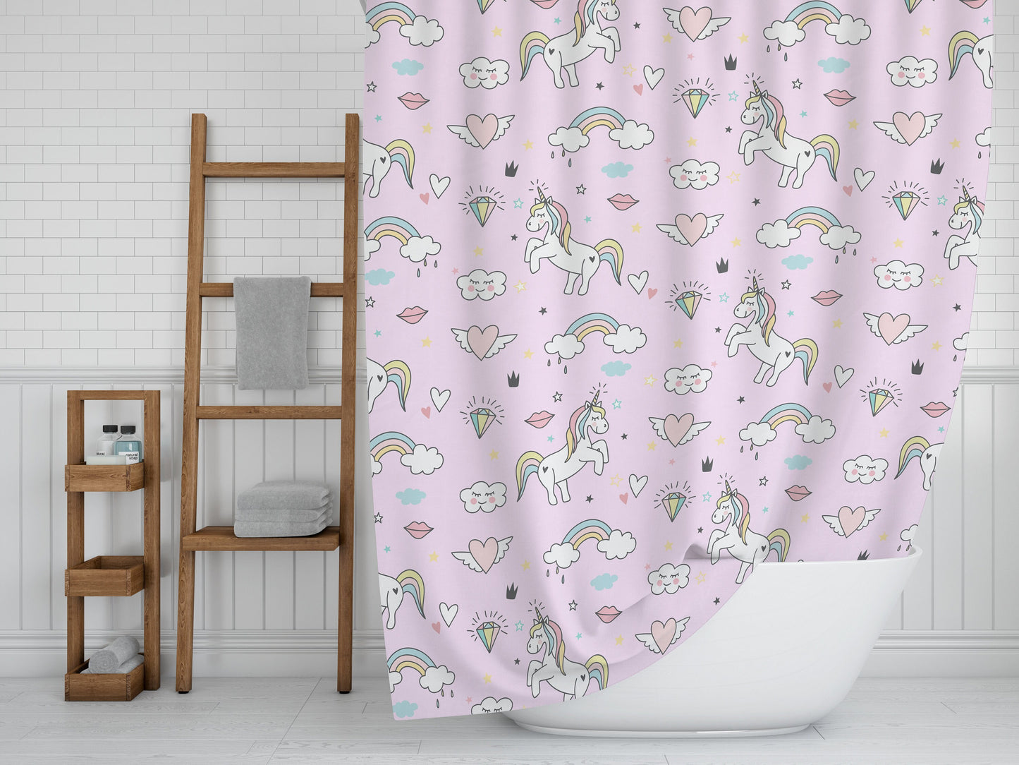 Unicorn Shower Curtain girly shower curtains unicorns shower curtain girls shower curtains kids rainbow shower curtains pink shower decor