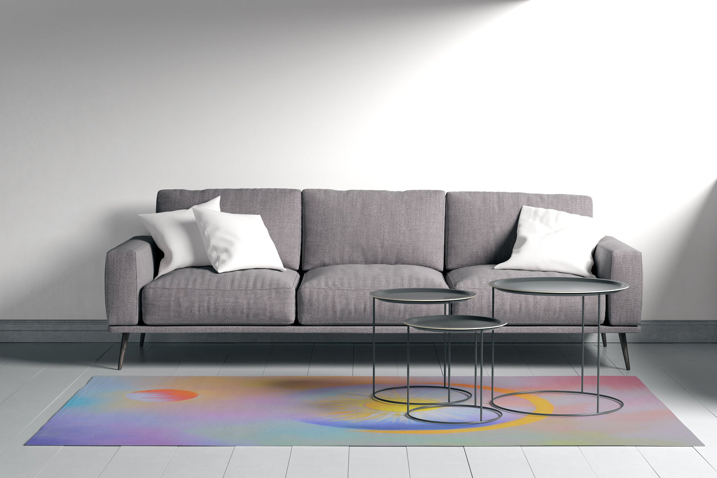 Sun Moon Abstract Art Rug modern Rug contemporary Rugs yellow colorful pastel celestial Floor Rugs 2x3 3x5 4x6 5x7 8x10 Large rug