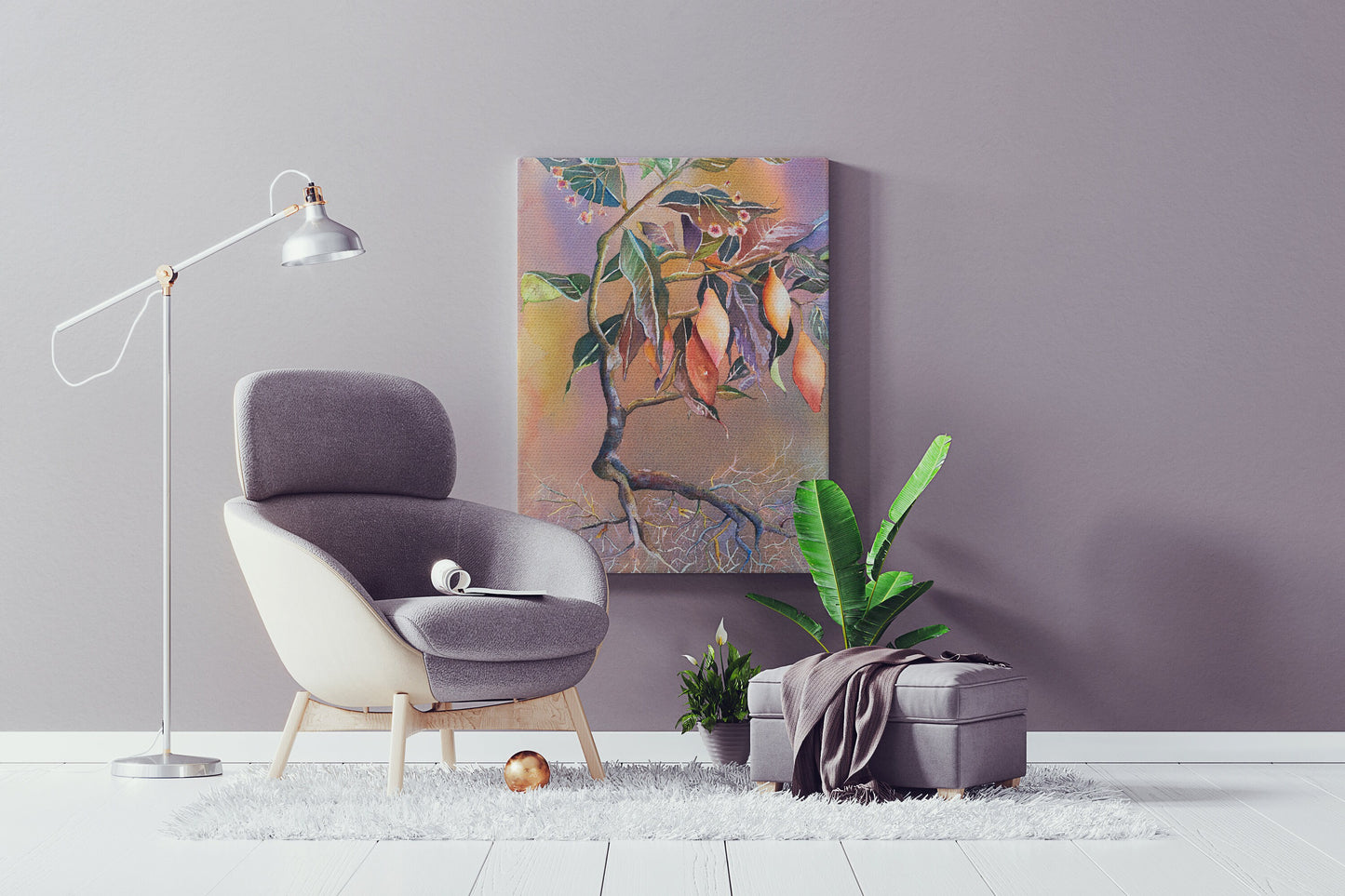 Tabernanthe Canvas Wrap artwork africa plant art African root watercolor