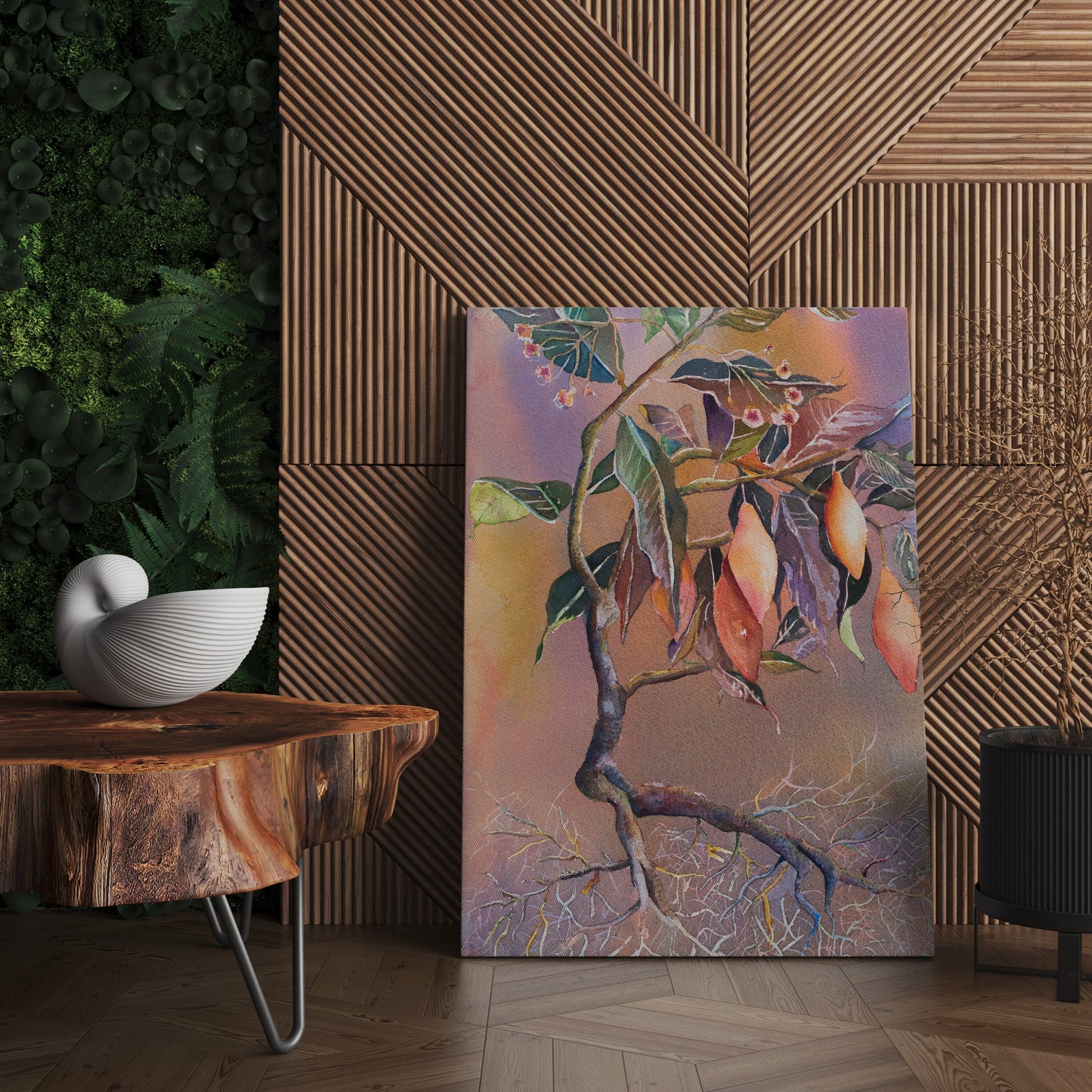 Tabernanthe Canvas Wrap artwork africa plant art African root watercolor