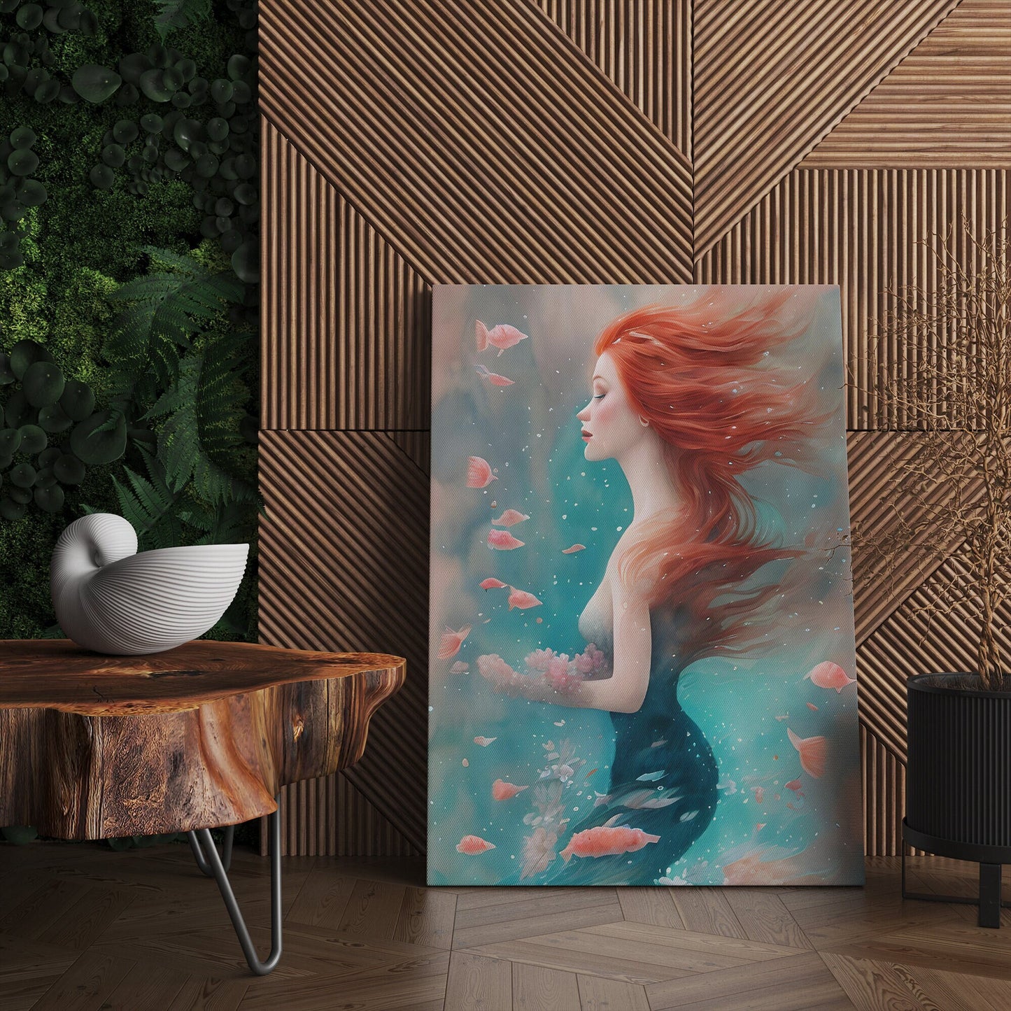 Mermaid Canvas Wrap Mermaids artwork sexy mermaid red hair wall art