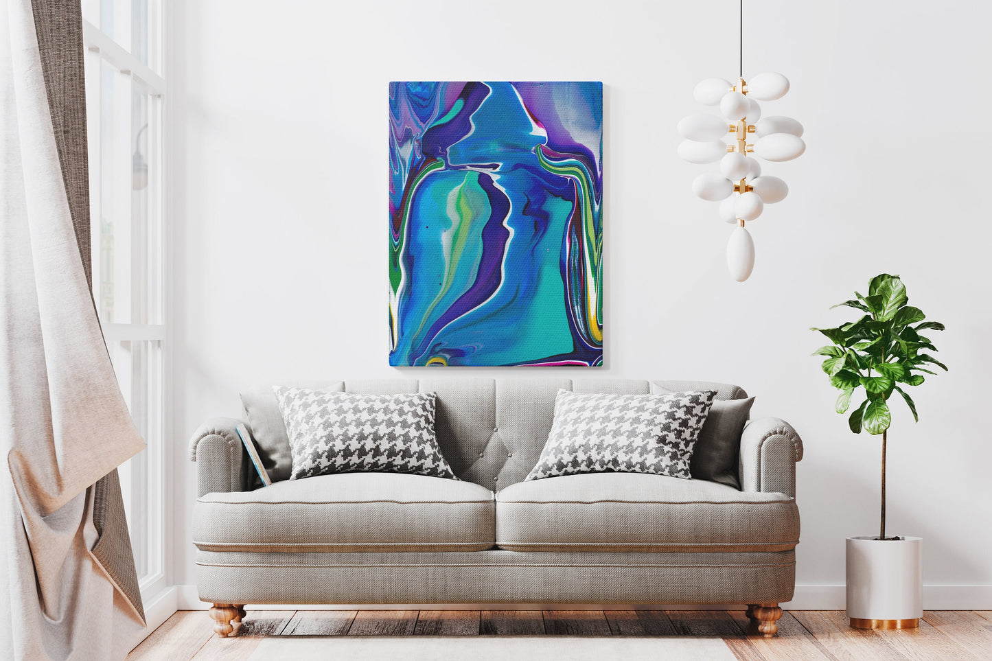 Abstract Blue Purple Canvas Wrap contemporary artwork modern art colorful bright