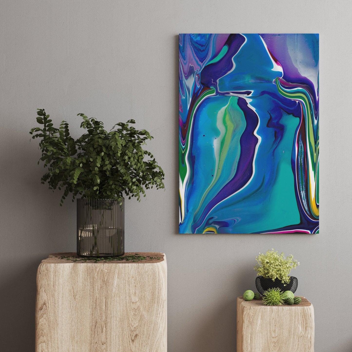 Abstract Blue Purple Canvas Wrap contemporary artwork modern art colorful bright