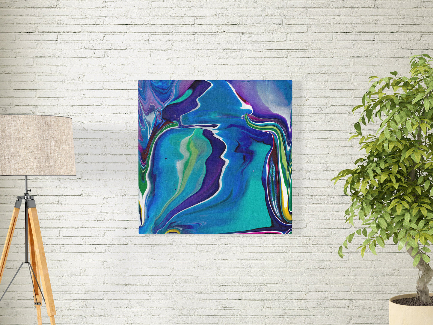Abstract Blue Purple Canvas Wrap contemporary artwork modern art colorful bright