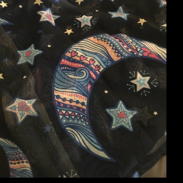 Moon Window Curtains star moons curtains celestial drapery moon window panels cute kids curtains blue curtain girly curtains stars curtains