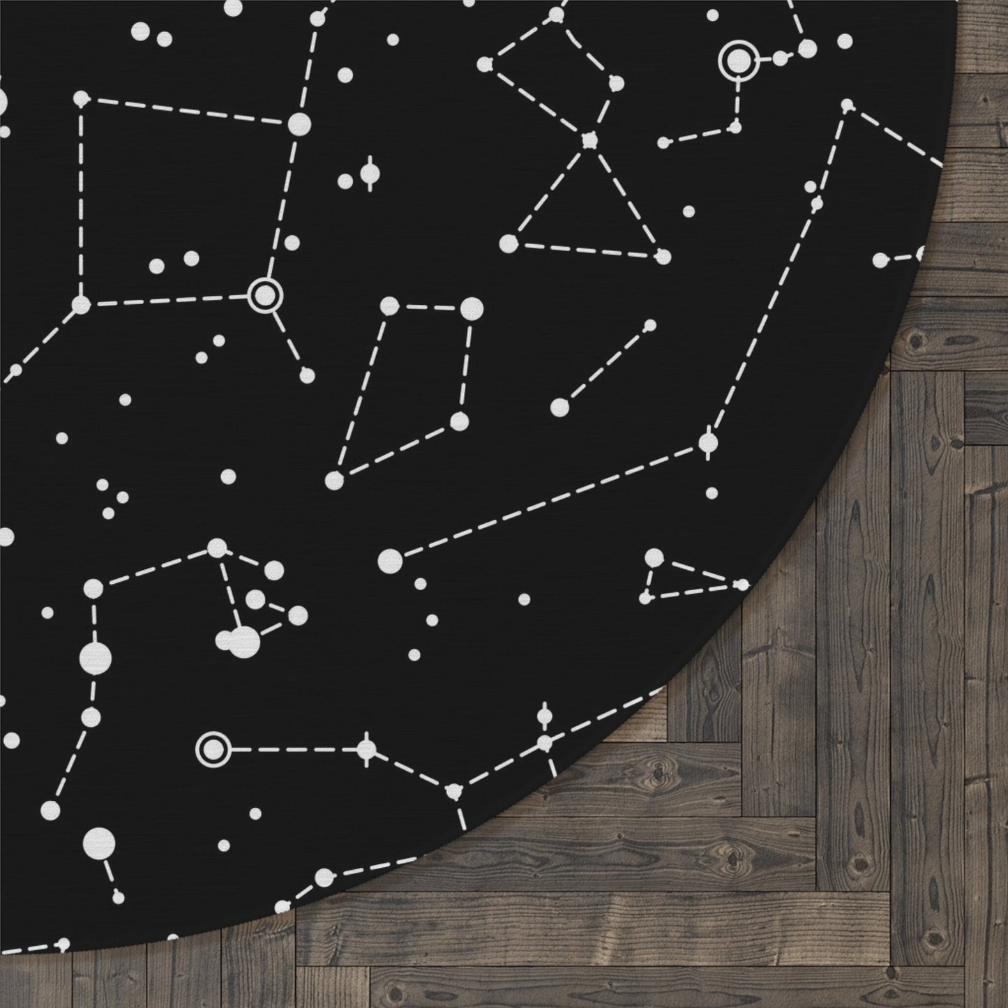 Star Constellations Round Rug 5ft space Rug kids Rug constellation Floor Rug black Rugs 5' childrens rugs space decor stars rug