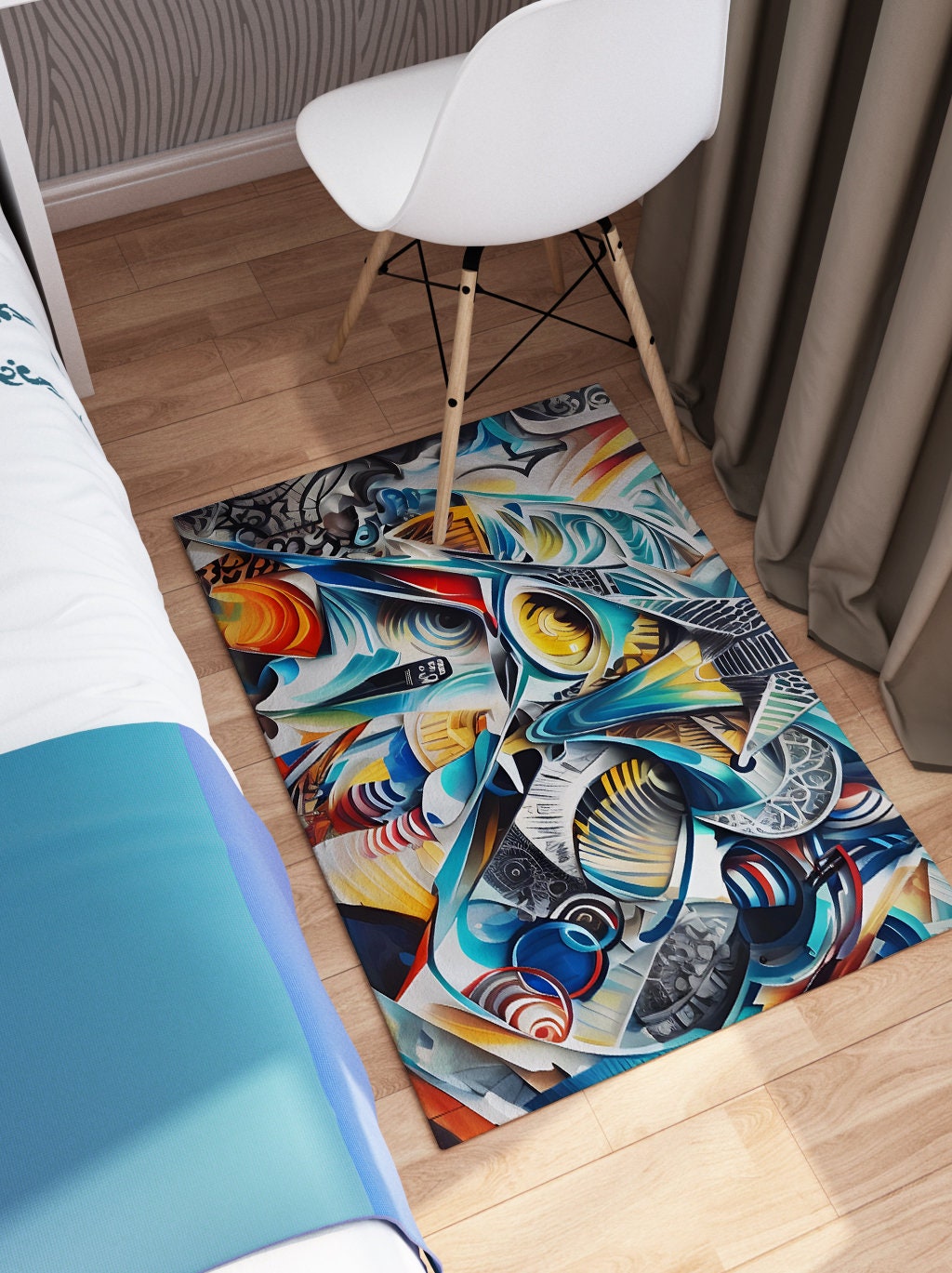 Abstract Rug graffiti blue orange african rugs colorful 2x3 3x5 5x7 round 8x10 large rugs africa floor mat street art