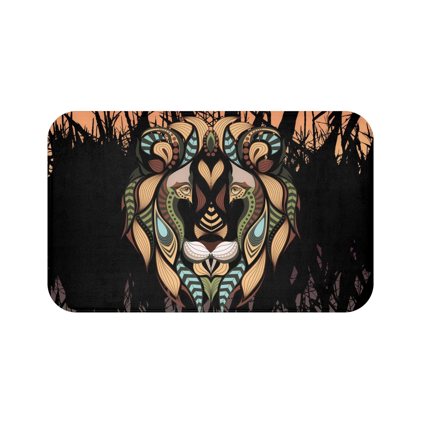 Lion Head Shower curtain & or Bath Mat African Decor Africa Lions bathroom tribal shower curtains