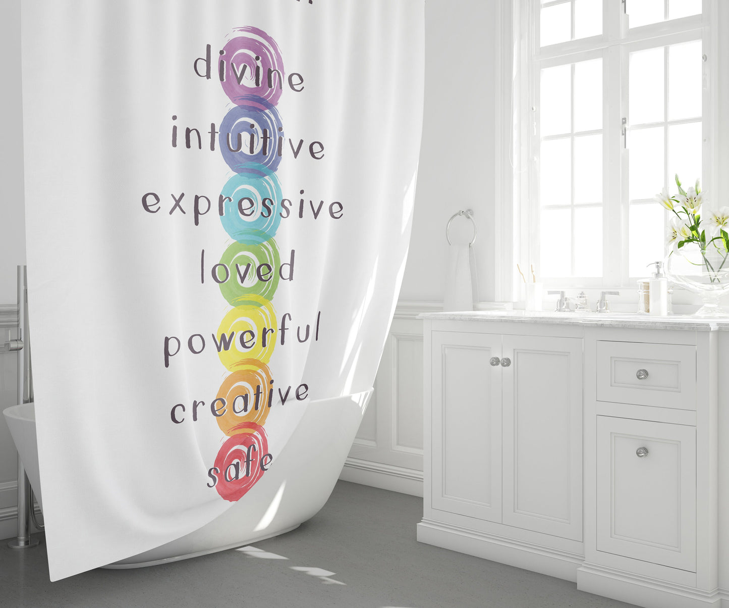 Chakra shower curtain hippy shower curtains chakras shower curtain yoga shower curtains i am meditation shower curtains spiritual shower