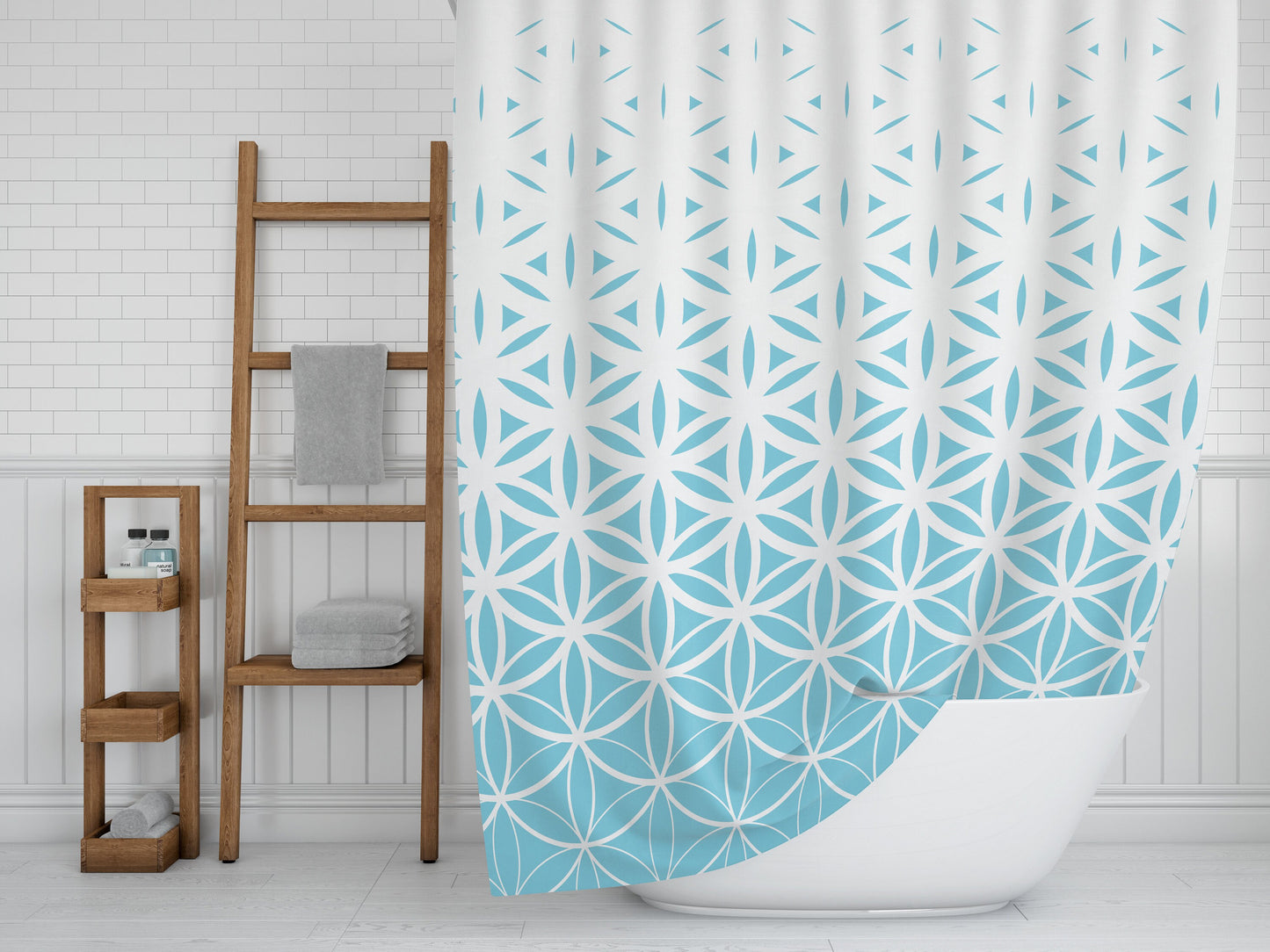 Blue Sacred Geometry Shower Curtain light blue shower curtains spiritual shower curtain white blue shower curtains aqua shower curtain rugs