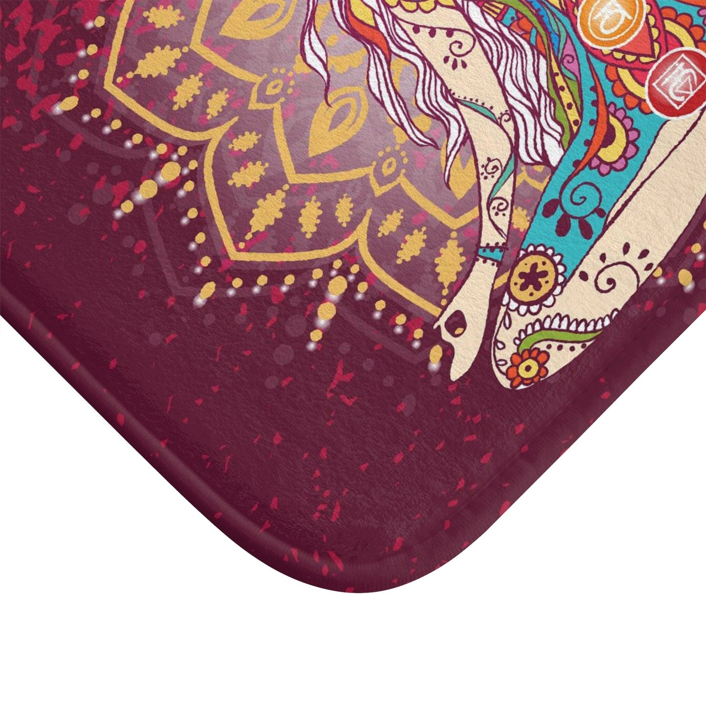 Chakra bath mat bathmat chakras red yogi mandala yoga bath decor