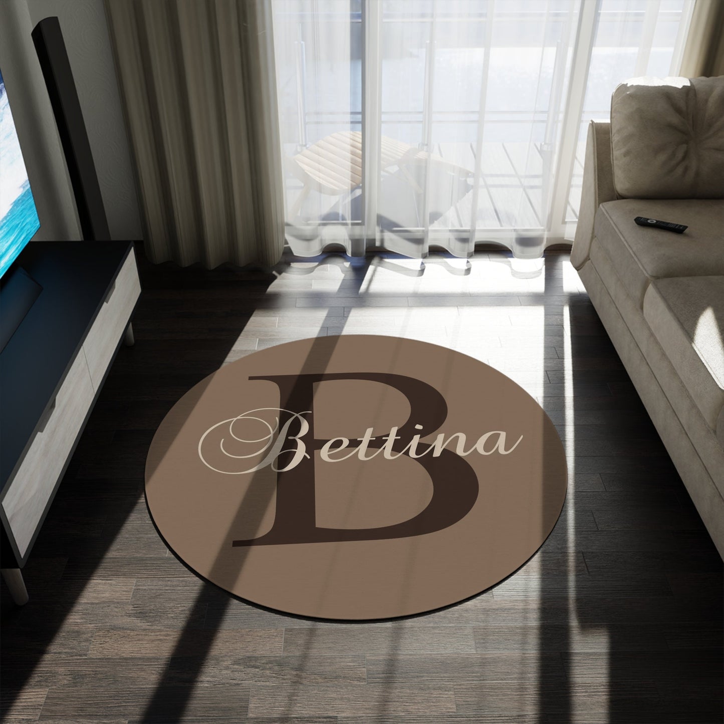 Custom Monogram Round Rug 5ft letter personalised rug name personalized floor matt customized rugs 5'