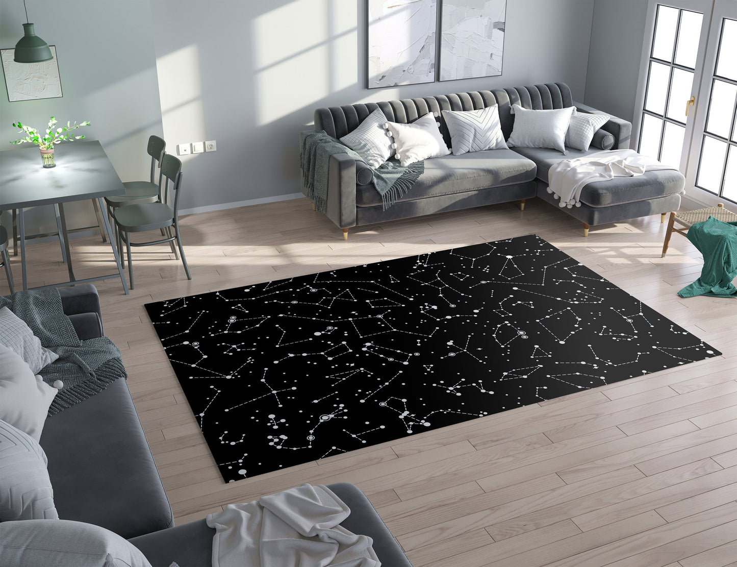 Star Constellations Rug space Rug kids Rug constellation Floor Rug black Rugs 3x5 4x6 8x10 9x12 Large childrens rugs space decor stars rug