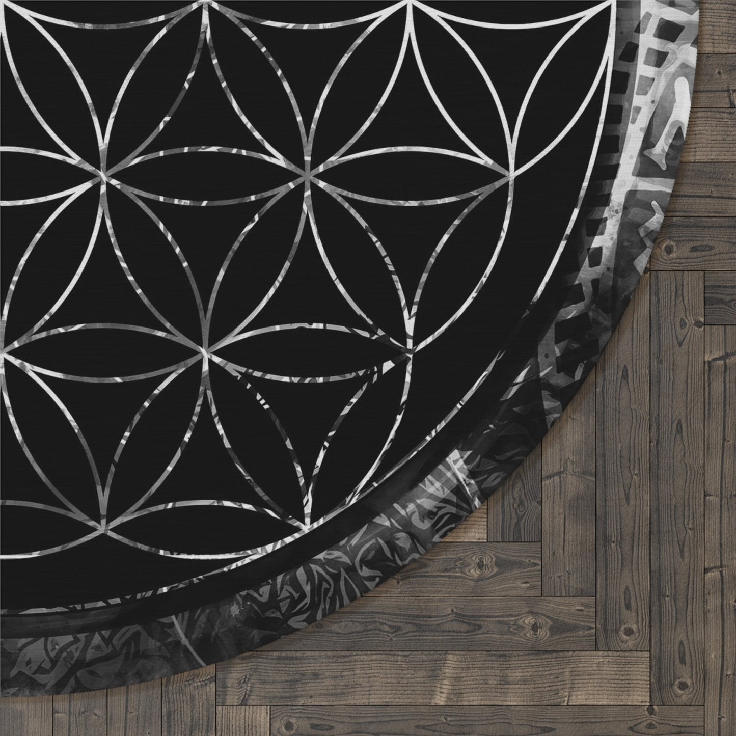 Sacred Geometry Rug flower of life Rug zodiac Rug black white gray Floor Rug 4x6 5x7 8x10 9x12 Large rugs neutral colors