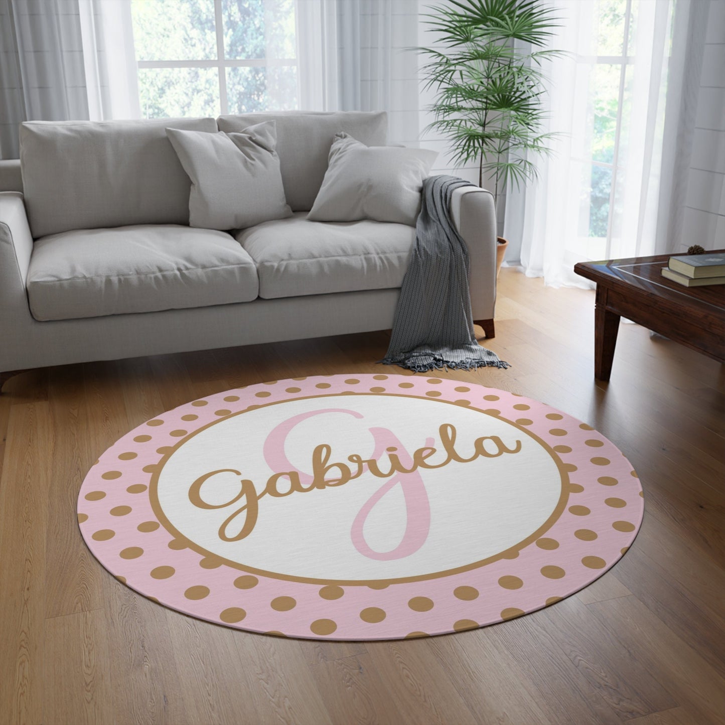 Pink gold Polka Dot Rug custom Name rugs letter personalised rug personalized girls rug custom gift rug custom area rugs custom rugs unique