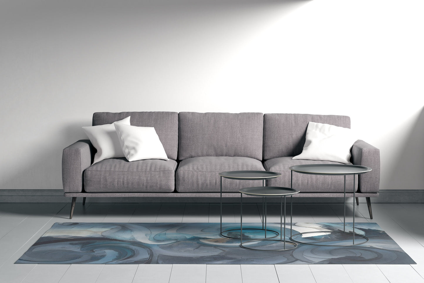 Abstract Art Rug Blue Rugs swirly unique Rugs 2x3 3x5 4x6 5x7 8x10 Large blue grey floormat