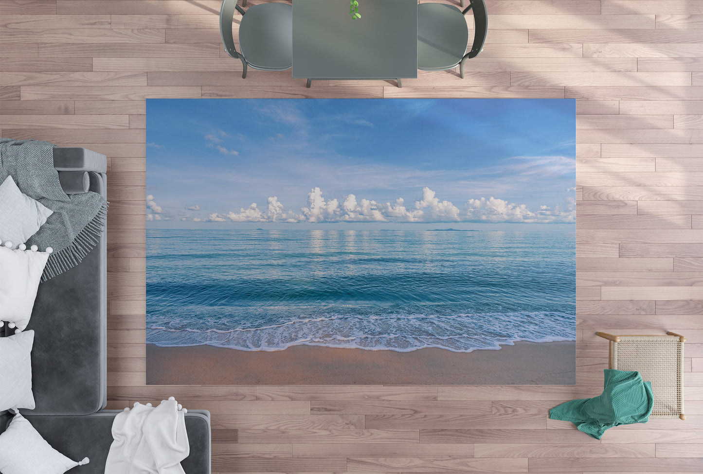 Ocean Rug Tropical beach rugs turquoise waters sand beachy decor coastal area rug large blue rugs
