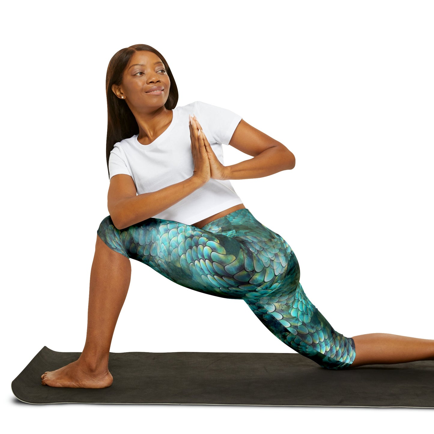 Mermaid yoga pants blue legging yoga pants capri or ankle length aqua leggings fish scales pants mermaids spandex