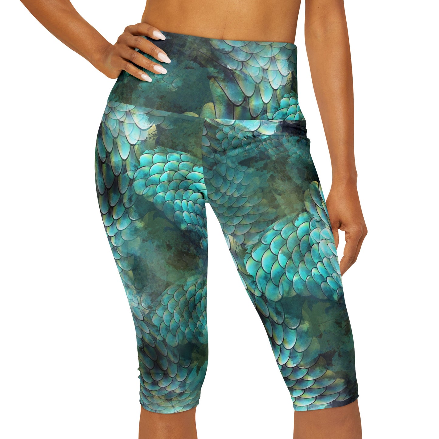 Mermaid yoga pants blue legging yoga pants capri or ankle length aqua leggings fish scales pants mermaids spandex