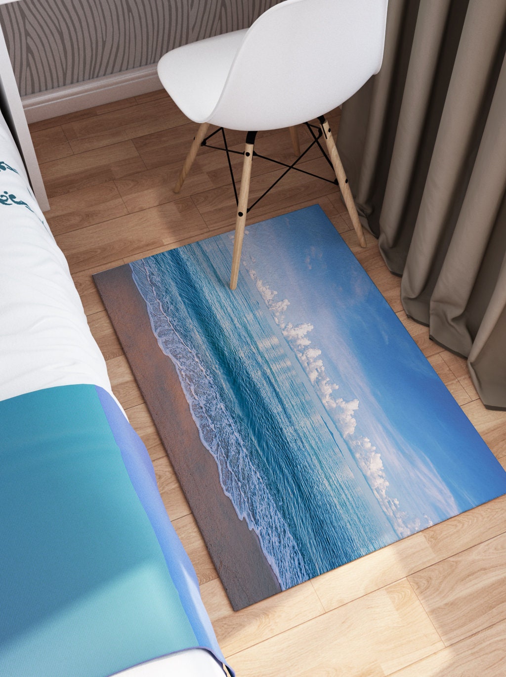 Ocean Rug Tropical beach rugs turquoise waters sand beachy decor coastal area rug large blue rugs