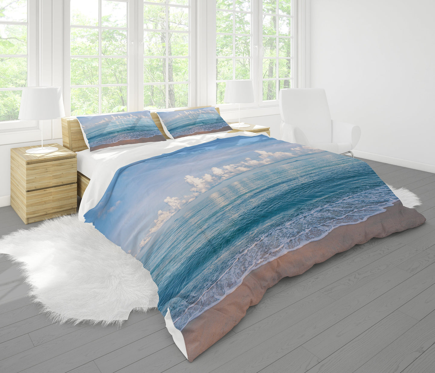 Ocean Comforter or Duvet Cover Beach comforters beachy duvet blue comforters island duvet water comforter