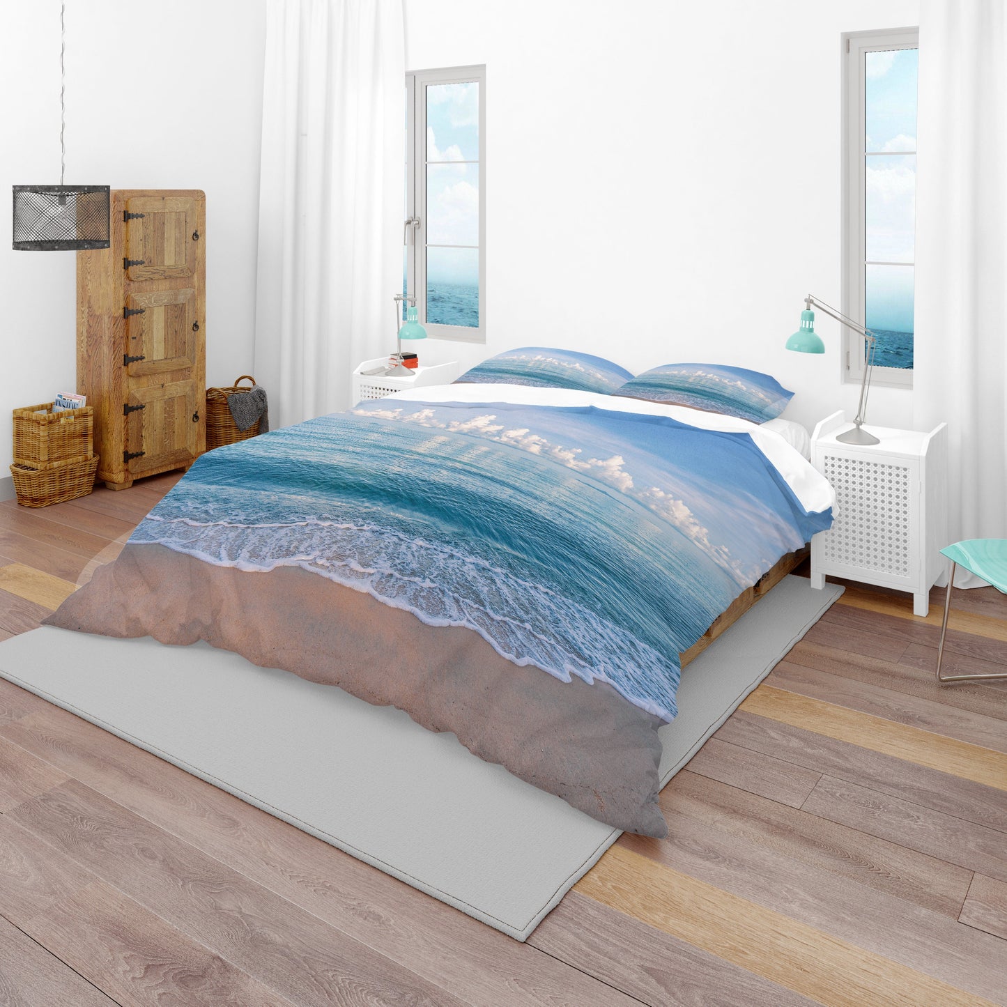 Ocean Comforter or Duvet Cover Beach comforters beachy duvet blue comforters island duvet water comforter