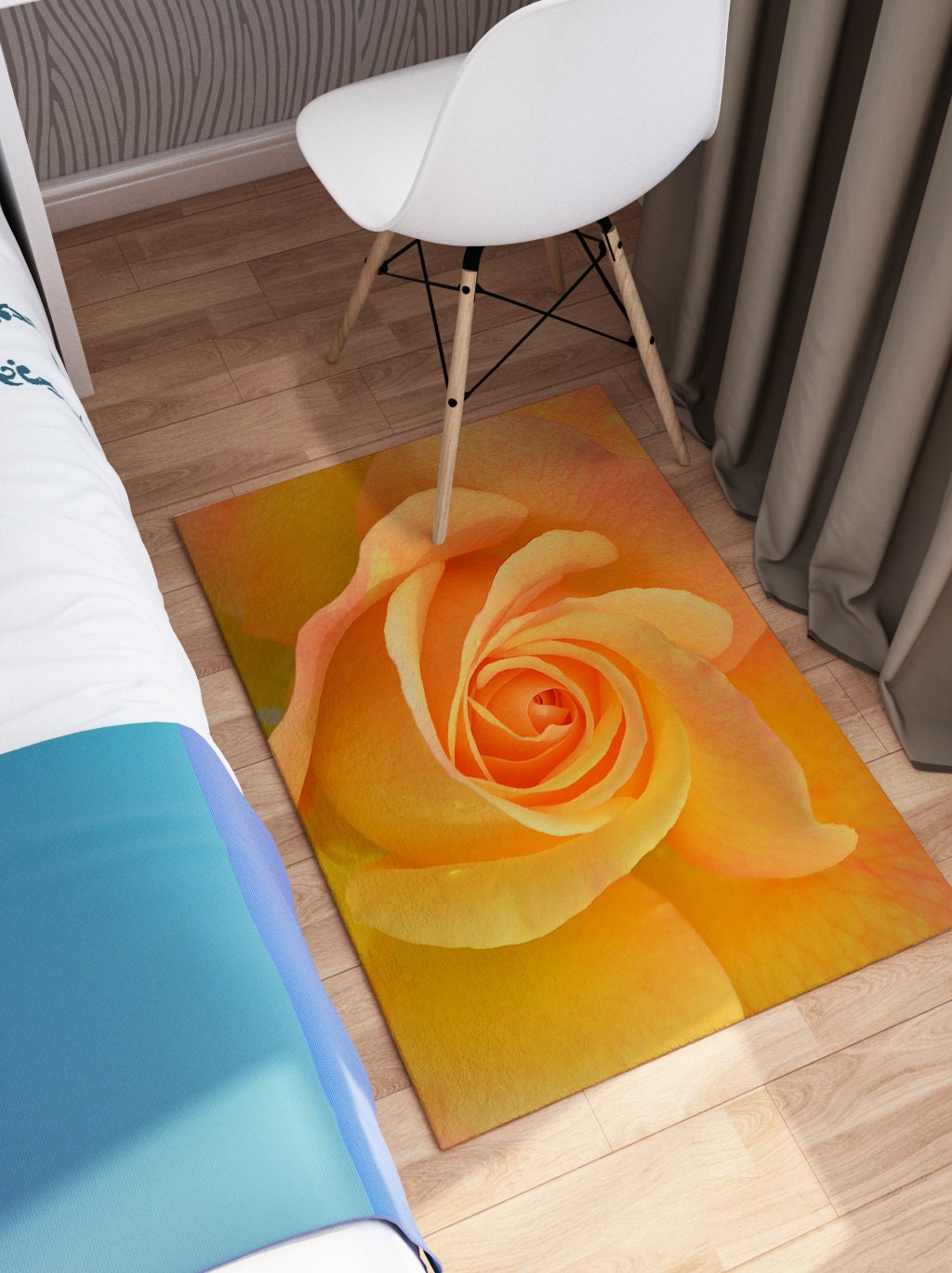 Yellow Rose Rug roses floral rugs