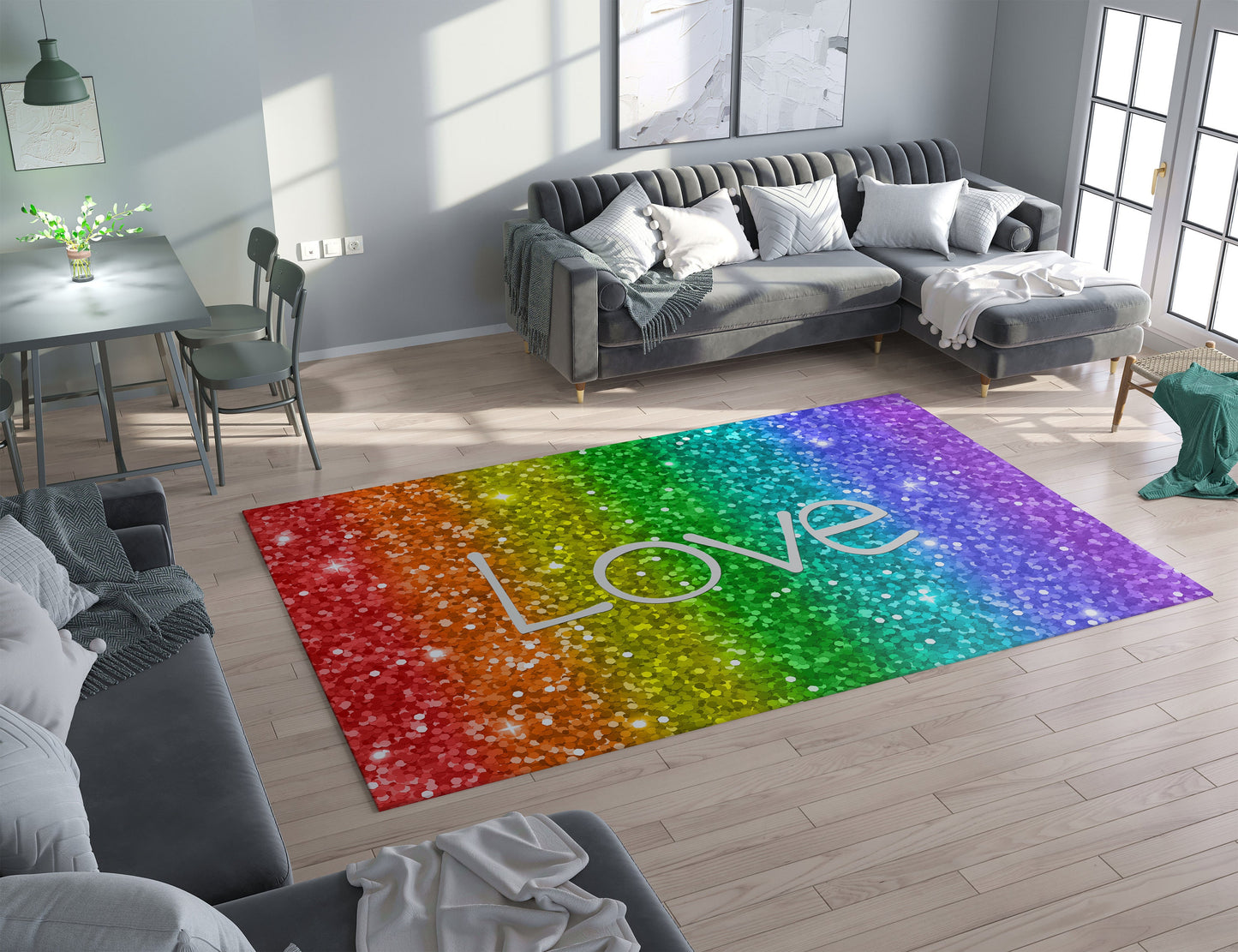 Love Rainbow Rug