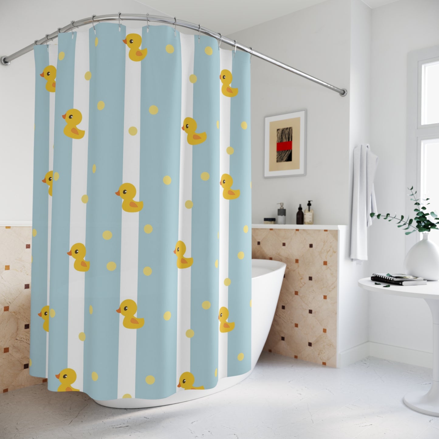 Rubber Ducks Shower Curtain kids shower curtains blue white lines bath mats girls or boys shower curtains childrens bath