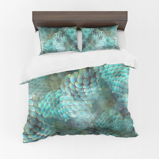 Mermaid Comforter or Duvet Cover aqua bedding ocean bedding teal comforter unique gifts mermaid duvet mermaid comforter scale bedroom