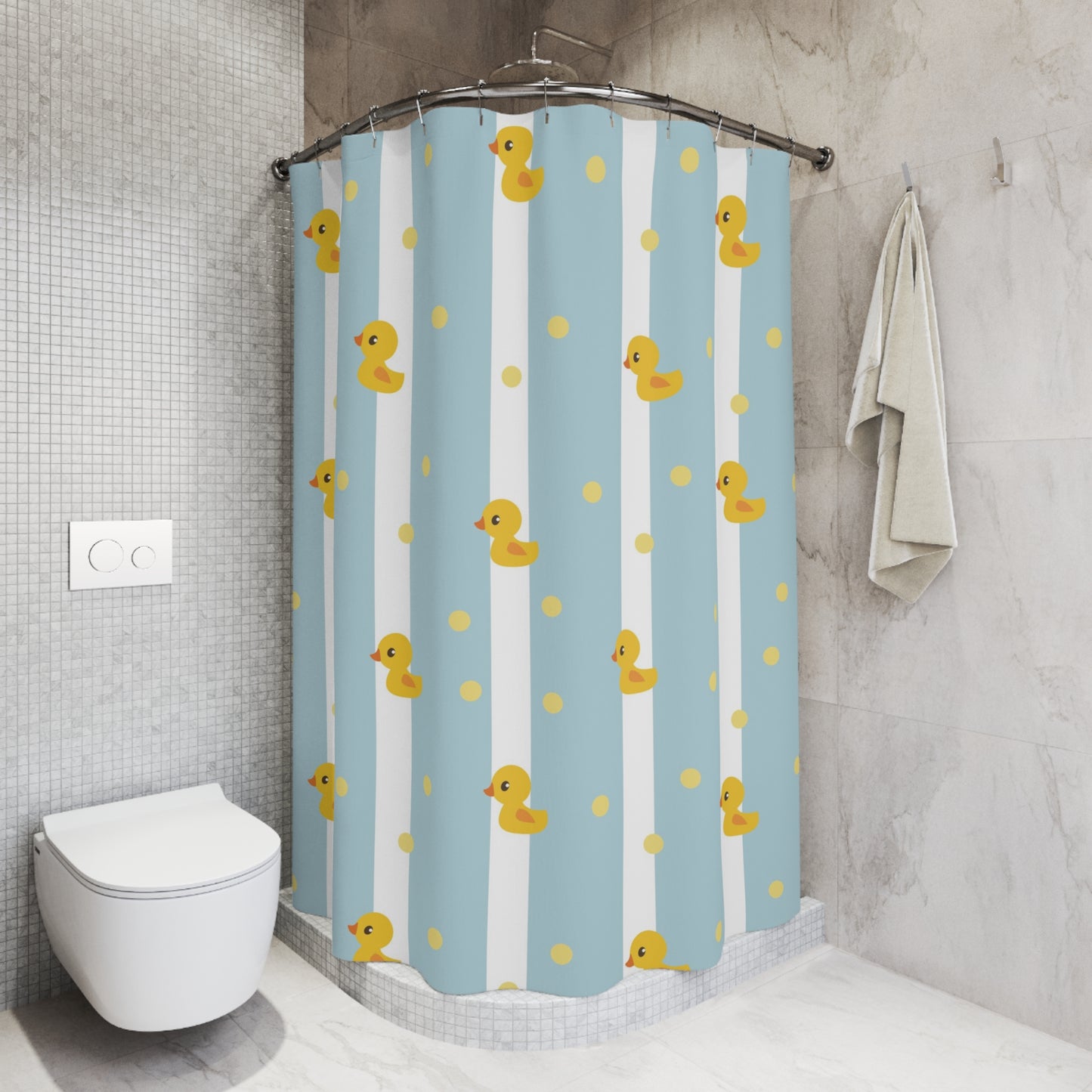 Rubber Ducks Shower Curtain kids shower curtains blue white lines bath mats girls or boys shower curtains childrens bath