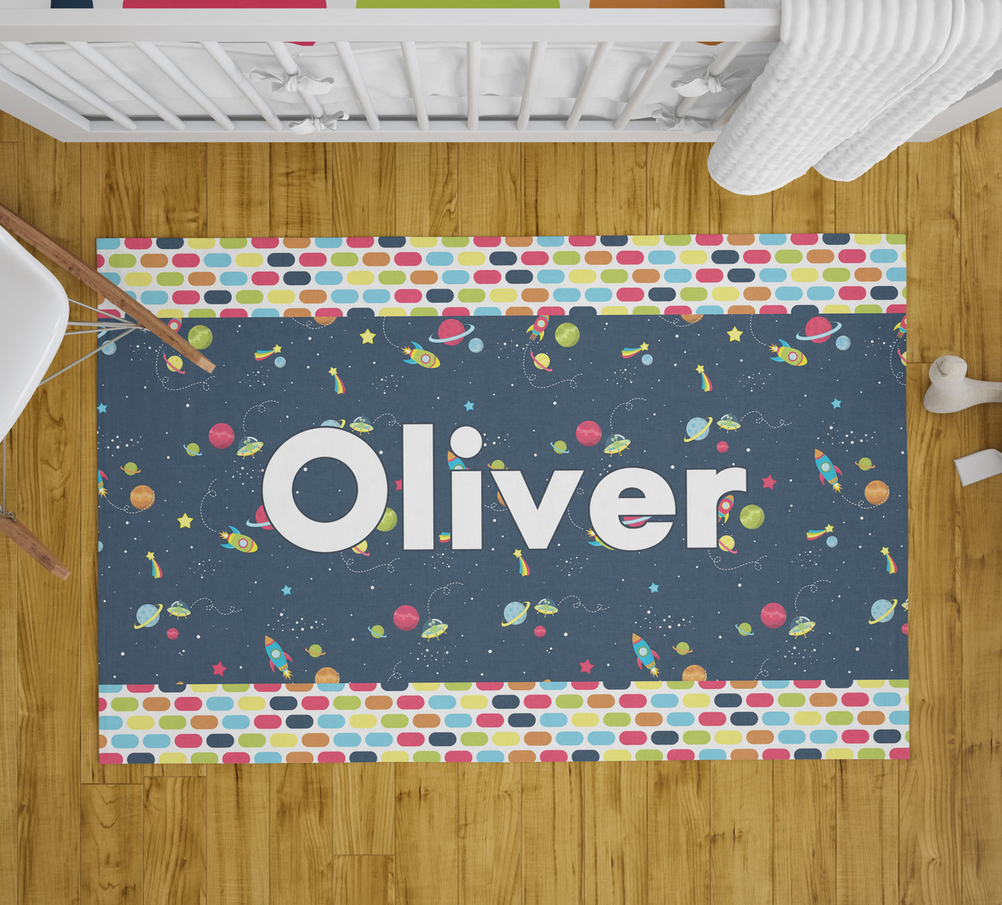 Custom Space Rug personalised rug colorful planets girls boys kids name personalized floor matt customized rugs nursery rug