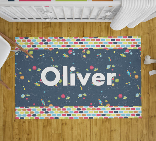 Custom Space Rug personalised rug colorful planets girls boys kids name personalized floor matt customized rugs nursery rug