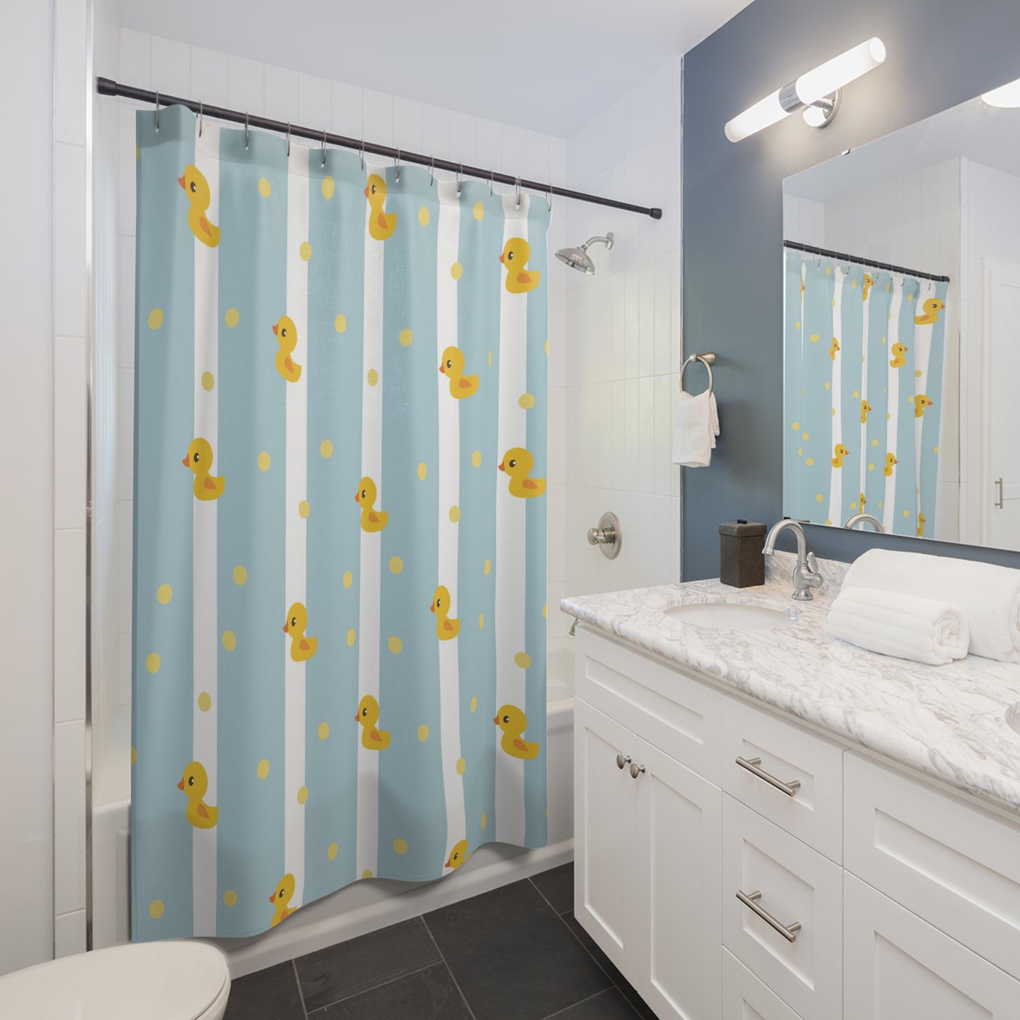 Rubber Ducks Shower Curtain kids shower curtains blue white lines bath mats girls or boys shower curtains childrens bath