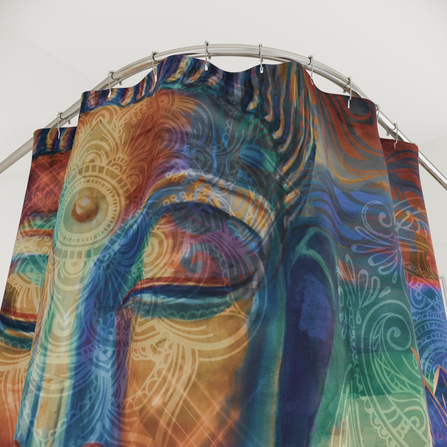 Buddha Shower Curtain spiritual shower curtains lotus shower curtain  shower curtains blue brown orange