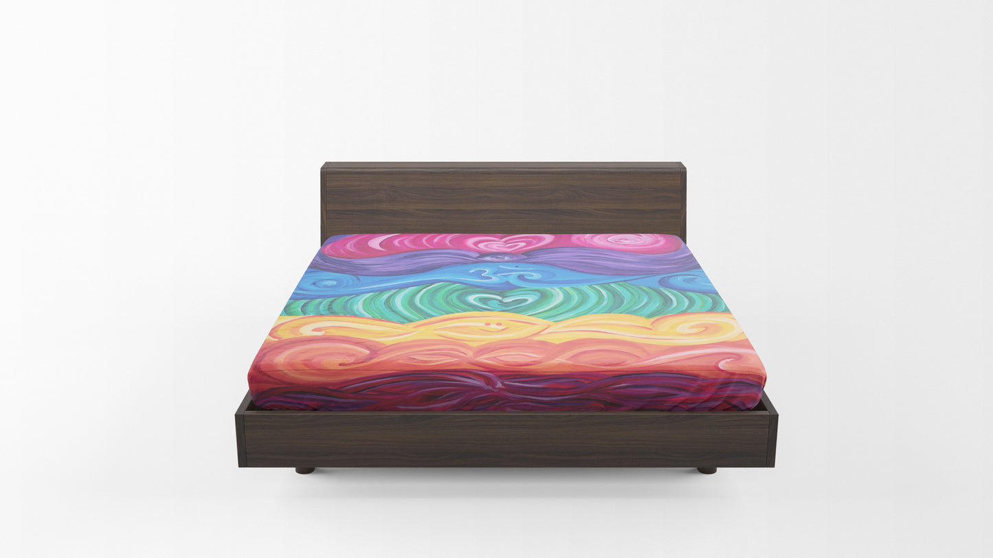 Chakra Art Rainbow Bed Sheets