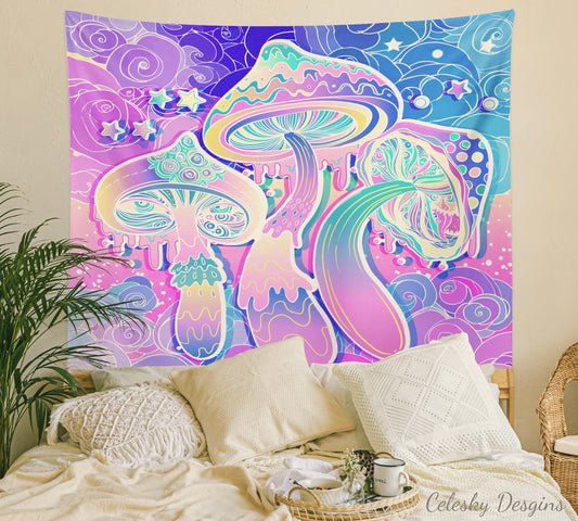 Shrooms Tapestry magic mushrooms psychedelic tapestries trippy