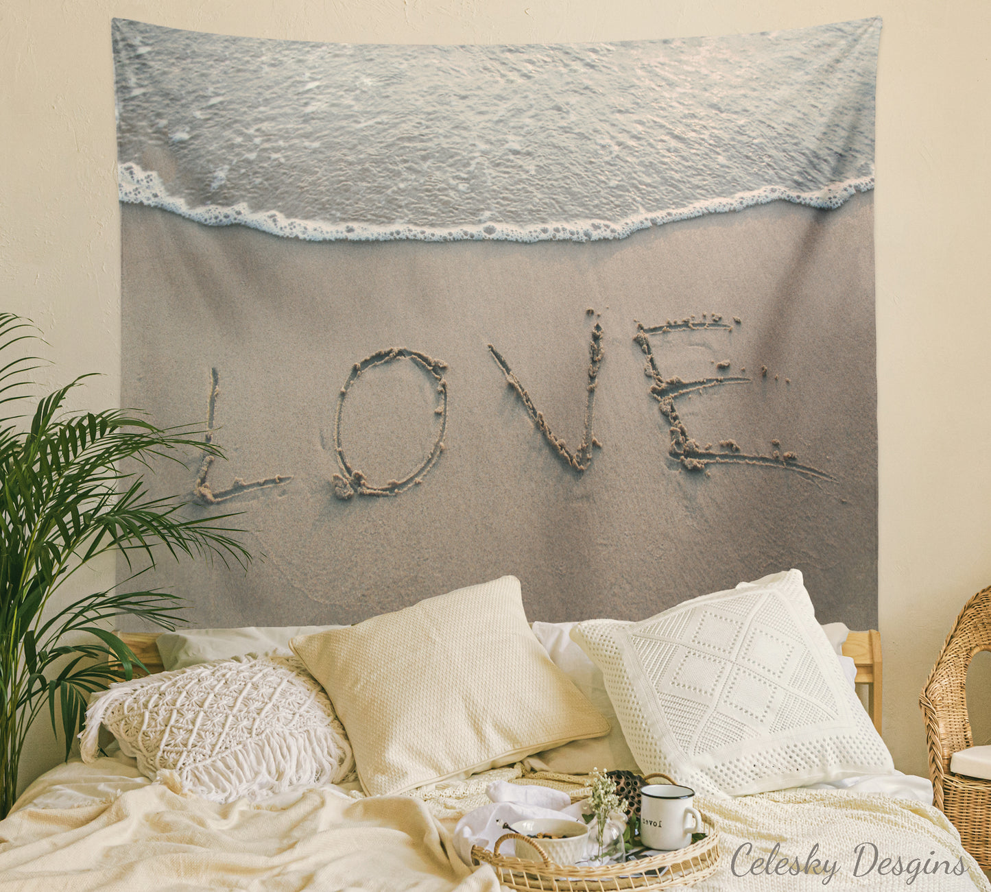 Love Beach Tapestry Ocean Tapestry Beach Tapestries Beachy Tapestries Ocean Tapestries Beachy Wall Art Love Tapestries Love Art Sand Art