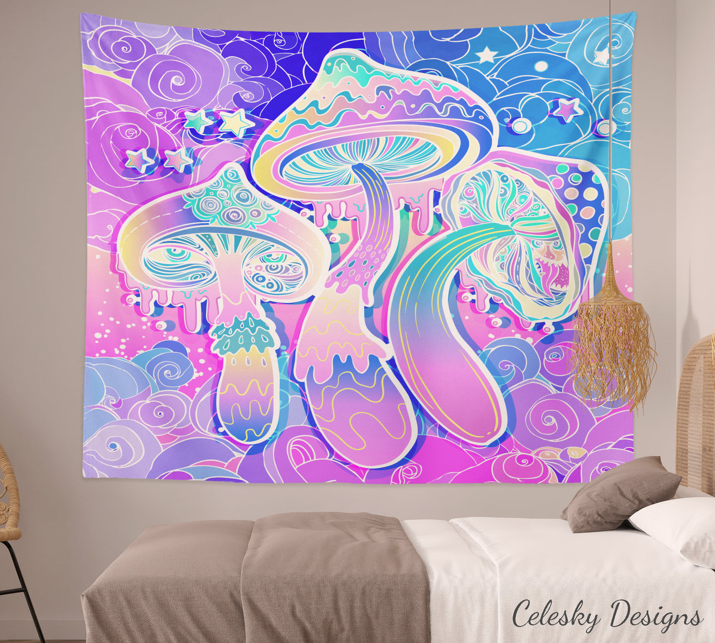 Shrooms Tapestry magic mushrooms psychedelic tapestries trippy
