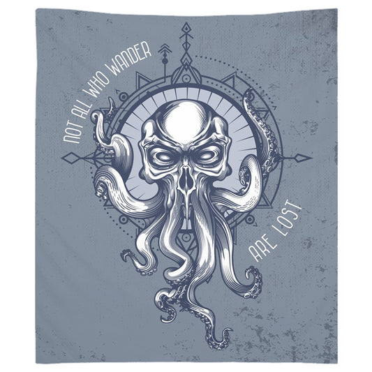 Not All Who Wander Are Lost Octopus Tapestry Grunge Art Boho Artwork Octopuses Tapestry Wanderlust Art