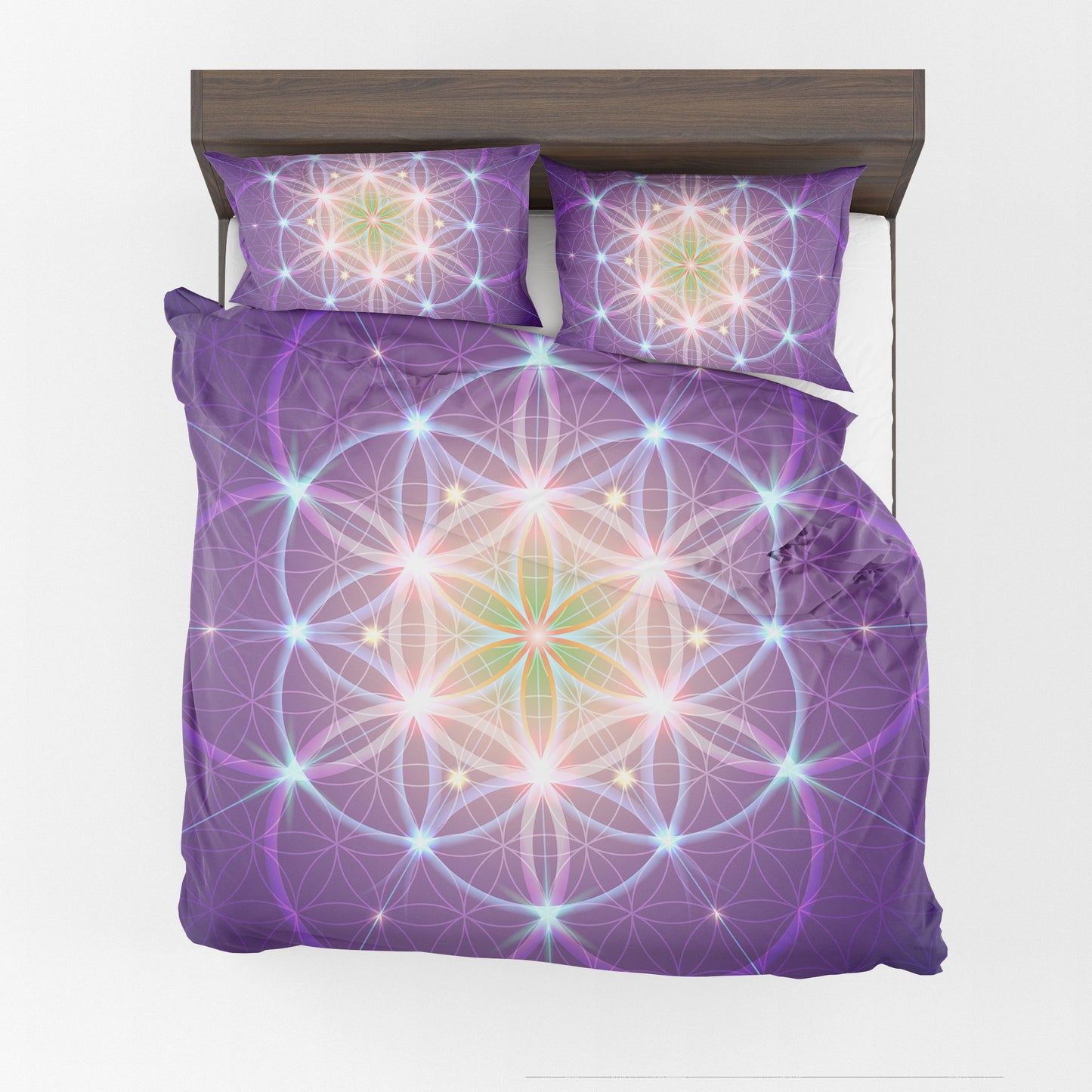 Purple Sacred Geometry Comforter or Duvet Cover bedding spiritual bedding flower of life comforter yoga comforter meditation duvet cover (Copy)