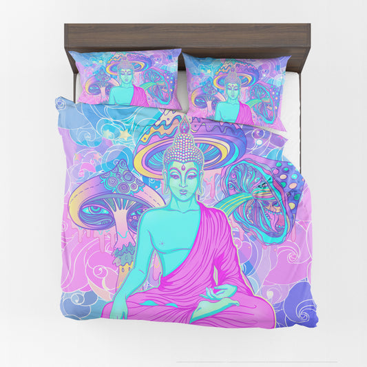 Buddha Shroom Duvet Cover or Comforter trippy bedding psychedelic bedding