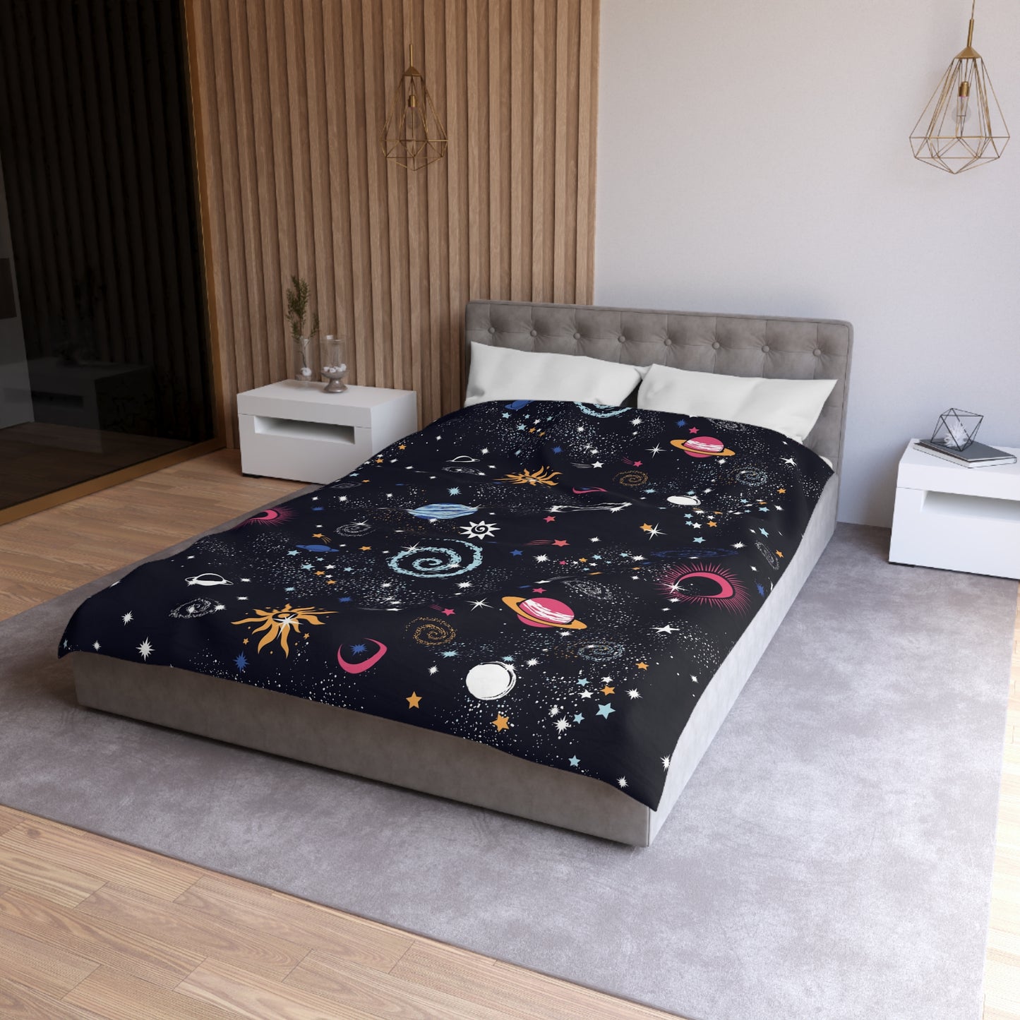 Space Comforter or Duvet Cover boys bedding celestial bedding galaxy comforter constellations comforter girls comforter planets duvet cover