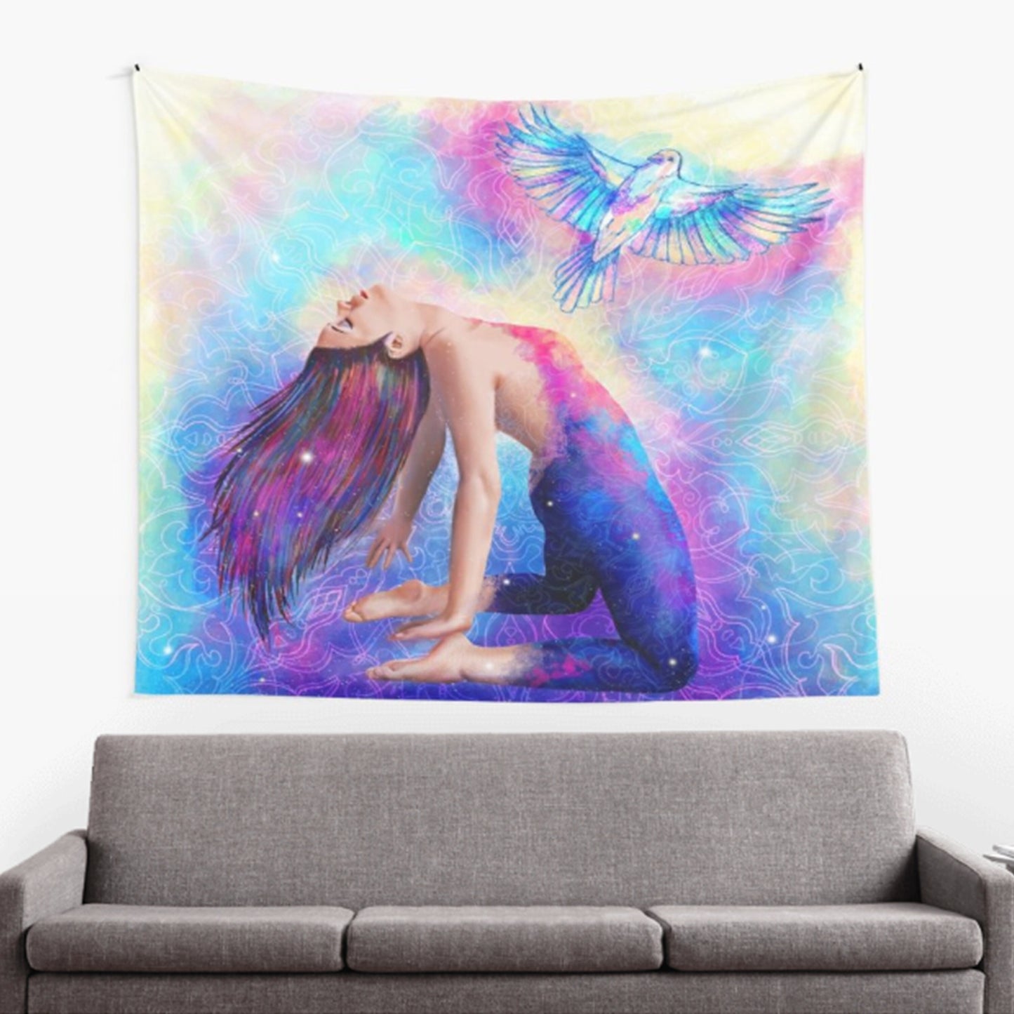 Free Spirit Tapestry yoga wall art spiritual tapestry bird tapestries hippy tapestry cheap tapestry rainbow tapestry wild and free art
